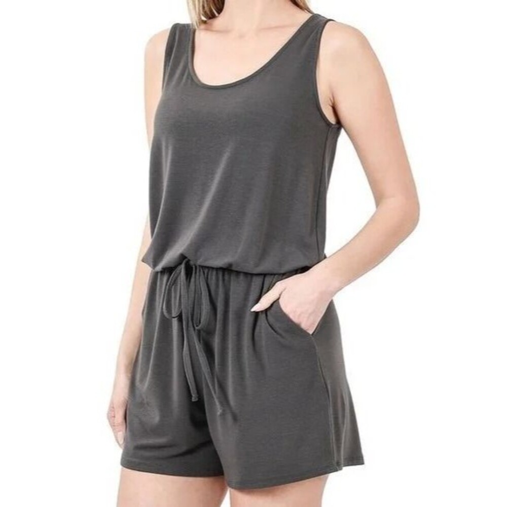 Charcoal Sleeveless Romper